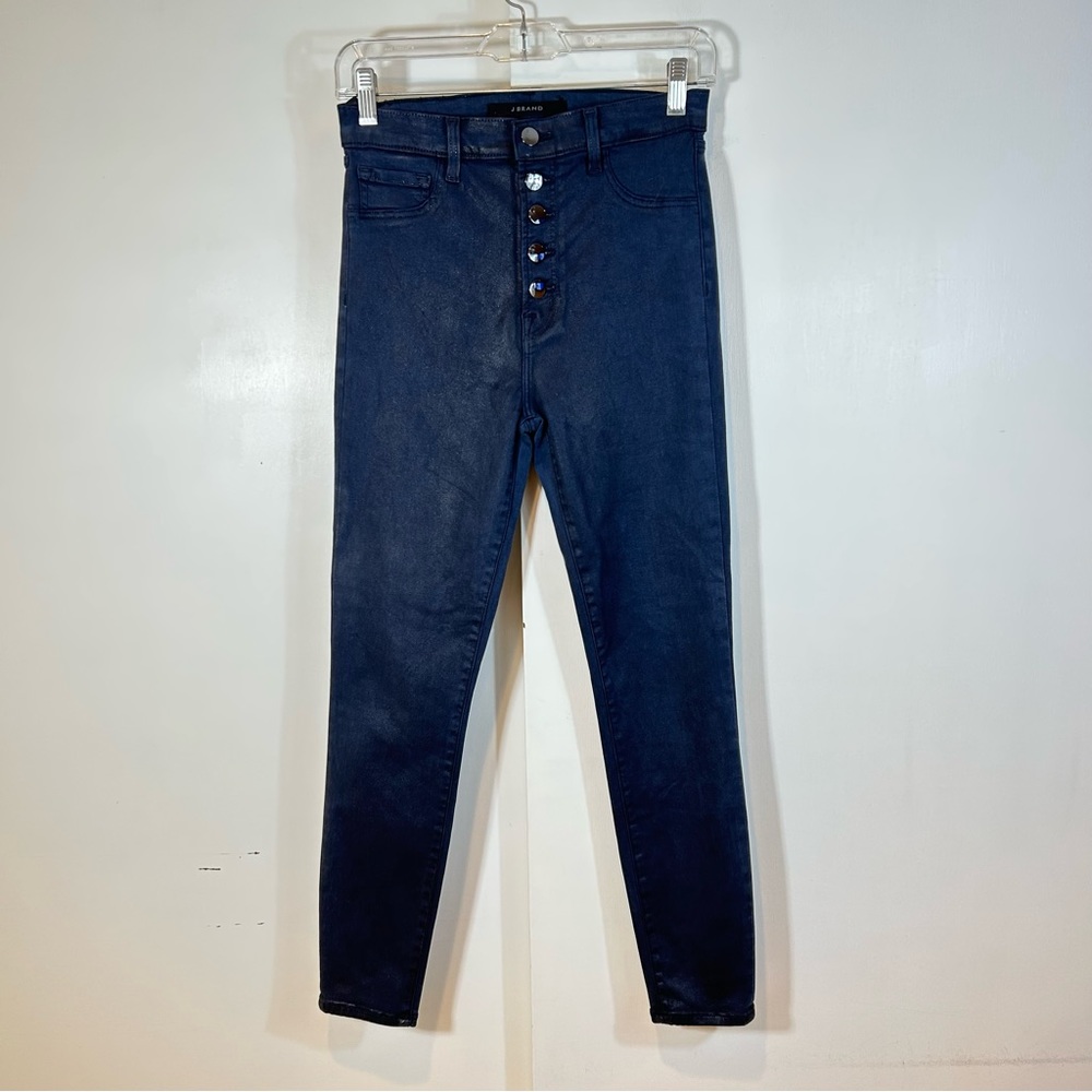 J BRAND Lillie High Rise Cropped Skinny Jeans in Stellar Navy